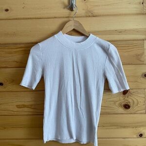 Classic White Ribbed Women’s Tee